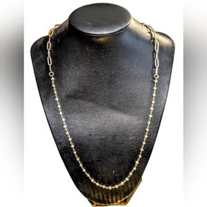 Pearls Beads With Golden Chain Necklace And Magnet Clasp